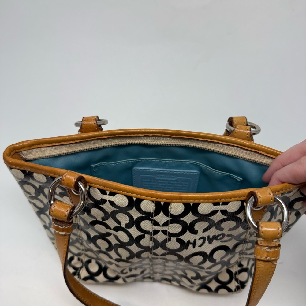 Coach Y2K Leah Opt Art Coated Canvas C Black & White Mini Bag - Picture 9 of 11